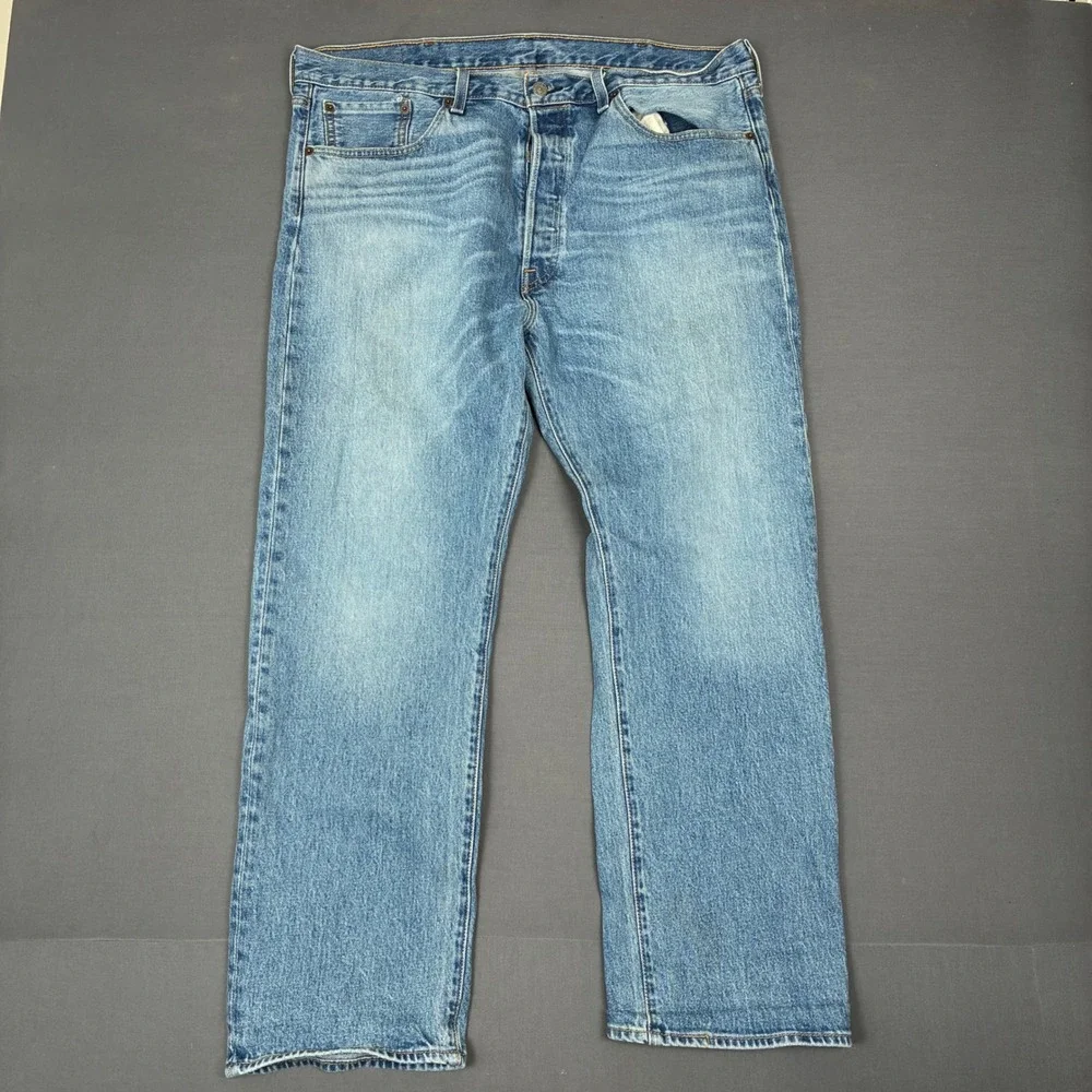 Levi's 501 Button Fly Light Wash Denim Jeans Men's Size 38x29